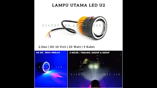 Lampu Utama LED U2 COB AE DE Biru Merah 2.5inc 3 Mode - PlanetLED