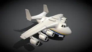 3D Model - Cartoon Antonov An-225 Mriya - Downloadable