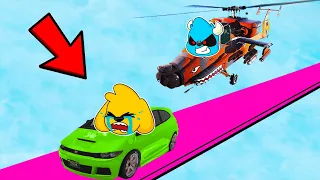 COCHE vs HELICOPTERO 😱💥 GTA 5 CARA A CARA con LOS COMPAS