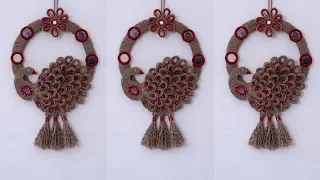 DIY Peacock Jute Craft | Handmade Wall Hanging Jute | Amazing Peacock Wall Decor Idea