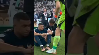 Macron and Martinez Consoles Mbappe to stop Crying 😭😞 #messi #shorts #france