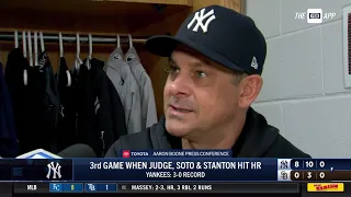 Aaron Boone on Yankees' 8-0 win, Juan Soto's night back in San Diego