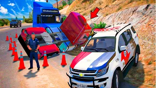 GTA 5 VIDA DE CAMIONEIRO: FLAGREI UM ACIDENTE DE DOIS CAMINHAO NA VIAGEM