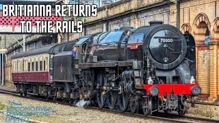 70000 'Britannia' RETURNS to the rails at Crewe. 06/03/24