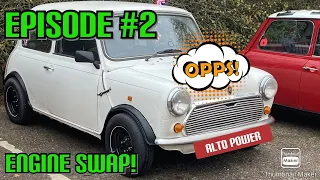 Classic mini engine swap!!