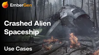 EmberGen: Real Alien Spaceship Crash Site
