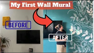 How I Painted My First Wall Mural | Wall Painting | Wall Mural Painting for Beginners | Wall Mural