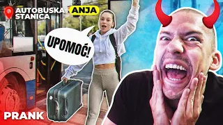 PRVI PRANK NA DEVOJCI - OSTAVIO JE SAMU NA AUTOBUSKOJ STANICI! *izgubila se*