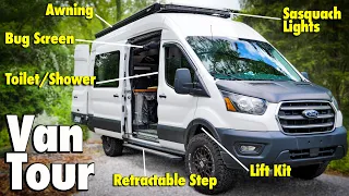 This Clever Custom Ford Transit Build Smartly put $$$ where it mattered most! (Full Tour & Cost)