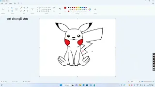 How to draw Pikachu - on MS Paint 🎨🖌️