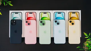 iPhone 15 in All Colors Pink, Yellow, Blue, Green & Black!