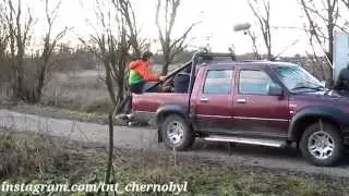 Видео со съёмок (момент с охотниками), Чернобыль.