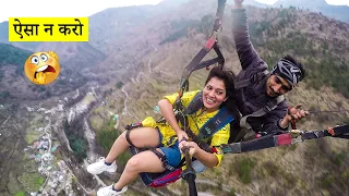 Funny and Daring Girl Paragliding in Kullu Manali ||