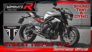 Triumph Street Triple 765 - Dominator Exhaust Sound vs Stock + DYNO Test 🔥