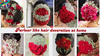 4 ideas for fresh flower, Gypsy n rose hair decoration/parlour hairstyle & hair accessory at home