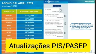 ATUALIZAÇÃO PIS/PASEP CALENDÁRIO 2024 PARA EMITIDO E PAGAMENTOS DO ABONO SALARIAL NO BANCO CAIXA TEM