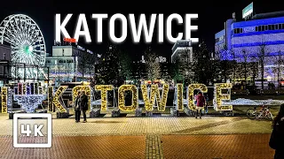 Katowice Walking Tour. Poland 🇵🇱 2024 - Travel Vlog 4K HDR 60 FPS - With Captions