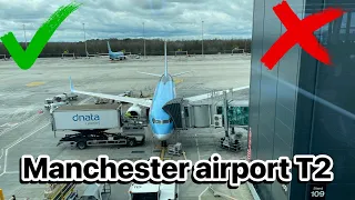 Walk around Manchester airport Terminal 2 waiting for our flights with TUI TOM2754