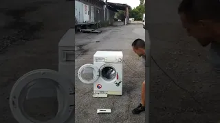 How to destroy an old washing machine 🥺😂