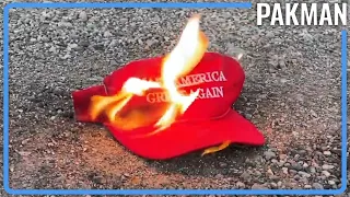 MAGA REVOLT: Lunatics Attack Trump, Call Him "B!tc&," Burn Hats