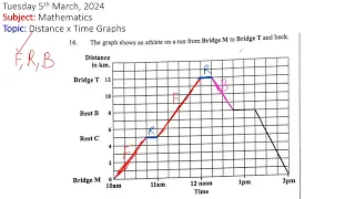 Classes Day 2 Week 9: Distance X Time Graphs