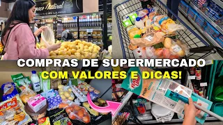 COMPRAS DE SUPERMERCADO NO MÊS JUNHO! MOSTREI VALORES E DICAS