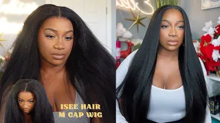 Get Extra 15% OFF ! Isee Hair M-Cap 9*6  HD Lace Wear Go Kinky Straight Wig 24 inches