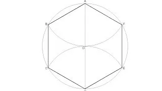 Hexágono regular inscrito en una circunferencia