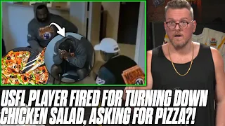 USFL Team Cuts Player For Declining Chicken Salad, Asking For Slice Of Pizza | Pat McAfee Reacts