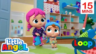 [ 15 min Loop ] Rock-a-bye-baby | Family Time | Little Angels Kids Cartoons/Songs & Nursery Rhymes