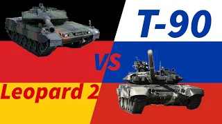 T-90 (Russia)  VS Leopsrd-2 ( Germany)  beetle tank  Comparison  || Leopard-2 vs T-90 Tank.