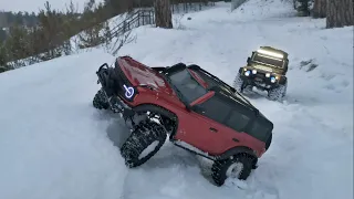 Traxxas trx4 Defender&Bronco. Snow off-road. Engine sounds system ESS-DUAL