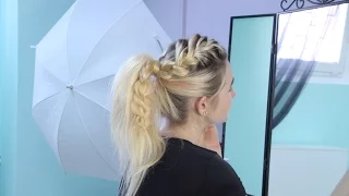 Модный хвост с легкой косичкой. Easy Pony Tail