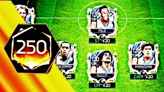 250 OVR ! HIGHEST PRIME ICONS TEAMS IN FIFA MOBILE  -My biggest icon packs & rank ups Icon Ronaldo