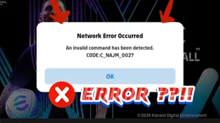 How to fix Network error occurred -An invalid command has been detected, easy solution 💯#efootball