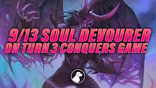 9/13 Soul Devourer on Turn 3 Conquers a Game | Dogdog Hearthstone Battlegrounds