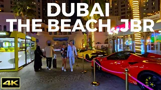 The Beach, The Walk at JBR | Dubai | Night Walking Tour | 4K | 2023