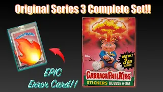 Garbage Pail Kids Complete OS3 Set!! One EPIC Error Card!!🤯