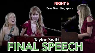 Taylor Swift DELIVERS Heartwarming & Final Speech To the Fans In Singapore Night 6 Eras Tour