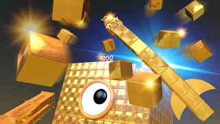 Golden TEN Rocket meets big Gold 1000 Cube! FANMADE