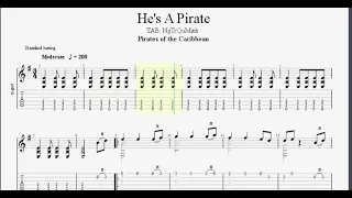 He's a Pirate Guitar - Pirates of the Caribbean - Guitar Solo [TAB]