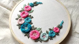 Hoop Art Embroidery For Beginners / Woven Rose Embroidery For Beginners /  Free Pattern / Gossamer