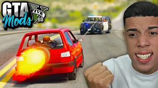 GTA V : FUGA DA POLICIA com FIAT UNO COM TURBINA DE FOGUETE!! ( INSANO ) - GTA 5 MODS