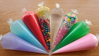 Making Crunchy Slime with Piping Bags #139