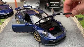 1:18 Porsche 911 (992) GT3 2021, Gentian blue metallic - Norev [Unboxing]