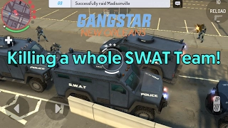 Gangstar New Orleans: KILLING A WHOLE SWAT TEAM - easier than expected! (Free Roam 4-Star Police)