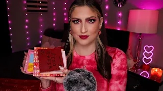 ASMR | V-Day Themed Eyeshadow Palette Tapping & Chitchatting 💗