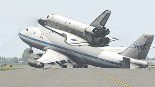 Gigantic B747 Space Shuttle Terrible Landing Due To Training Pilot | X-Plane 11