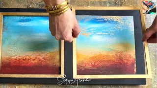 Creating Stunning Abstract Landscapes diptych: A Unique Approach to Painting on a Single Canvas!