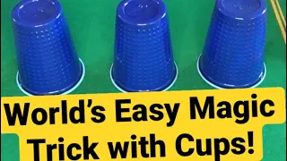 World’s Easy Magic Trick with Cups and Paper Tutorial #shorts #magictricks